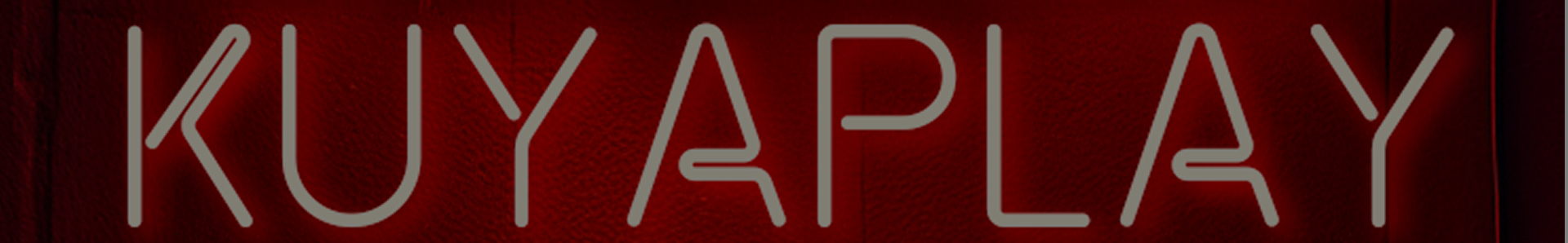 A stylized neon sign spelling 'KUYAPLAY' in modern lettering against a deep red background, symbolizing the brand's presence and commitment to KuyaPlay customer service.