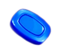 A glossy blue candy piece with a smooth rectangular shape displayed on a transparent background, symbolizing a game reward for KuyaPlay login.