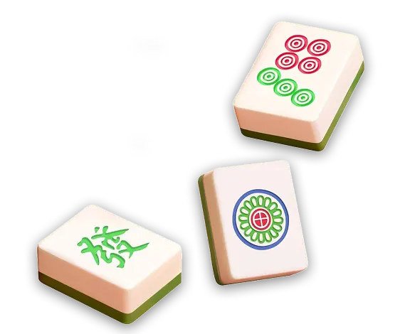 Three stylized Mahjong tiles arranged in a scattered layout, representing a game element featured in KuyaPlay download.