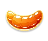 A shiny and vibrant orange fruit slice icon with a juicy appearance, displayed on a transparent background, representing a fruity bonus item in KuyaPlay login.