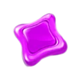 A shiny purple star-shaped candy with smooth edges shown on a transparent background, representing a collectible reward in KuyaPlay login.